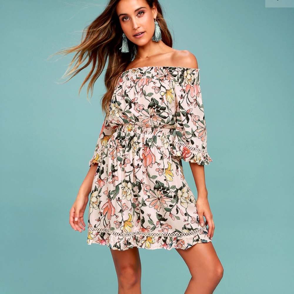 Lulus off the shoulder dress.